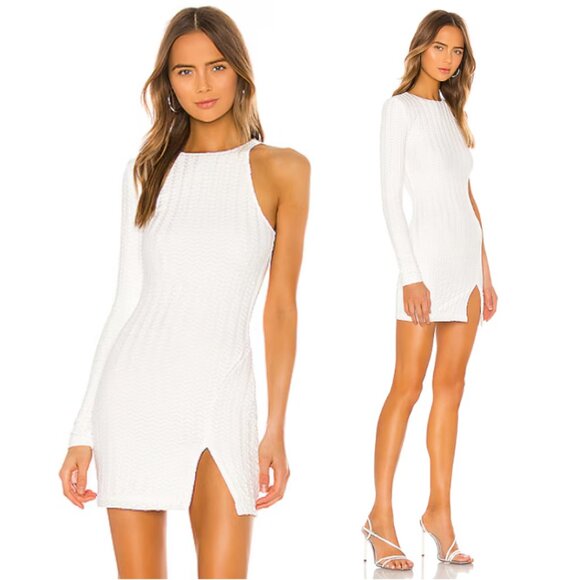 Michael Costello Dresses & Skirts - NWT MICHAEL COSTELLO x REVOLVE Olita One-Sleeve Mini Dress in White Size L